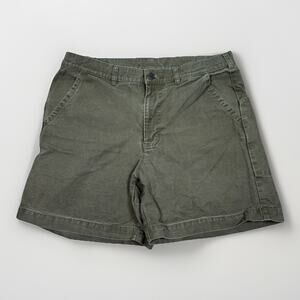 VTG Patagonia Canvas Denim 7" Original Stand Up Hiking Shorts Mens Size 34 Green